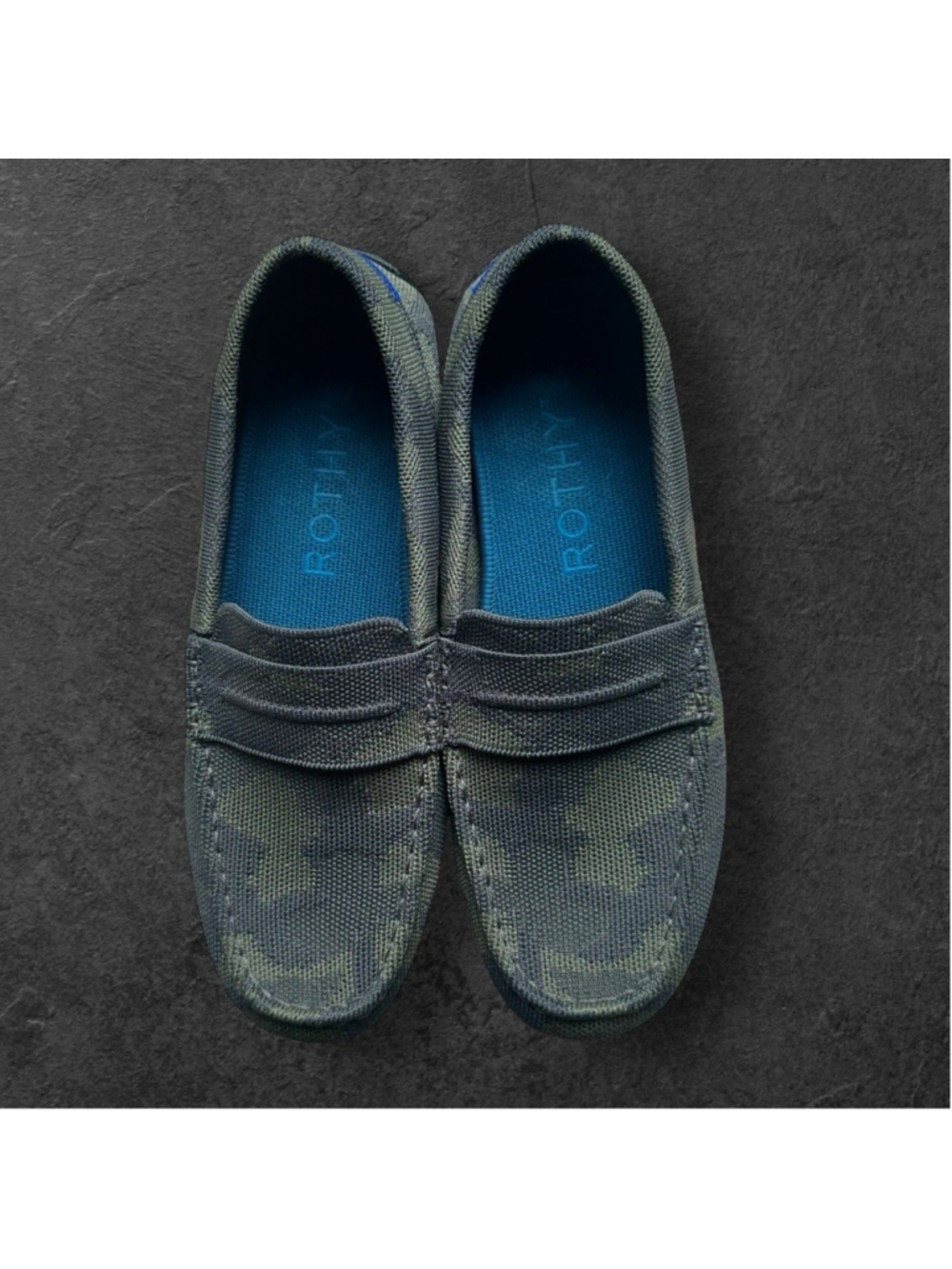 Rothy’s Driving Loafer Camo Knit Men’s 7.5  Washable VGUC